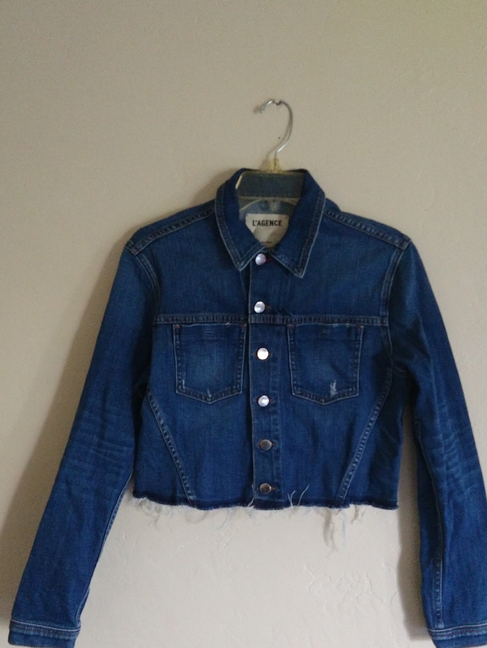 L'AGENCE Blue Denim Jacket Size Large